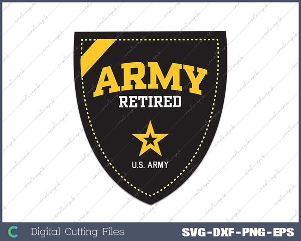 United States Army Military Retired SVG PNG Cutting Printable Files