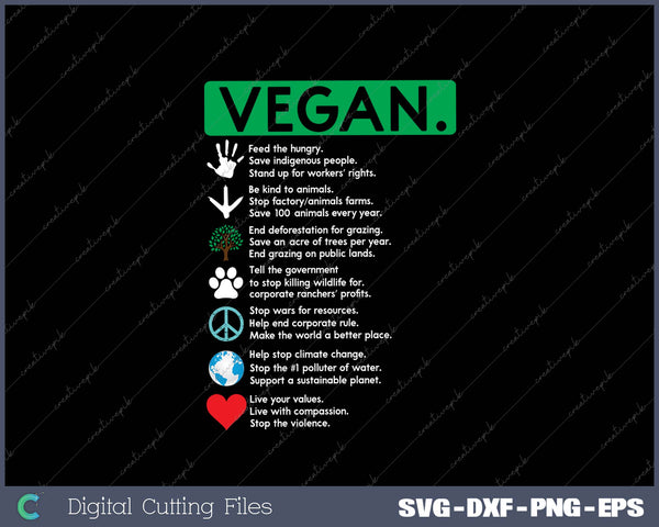 VEGAN SVG PNG Cutting Printable Files