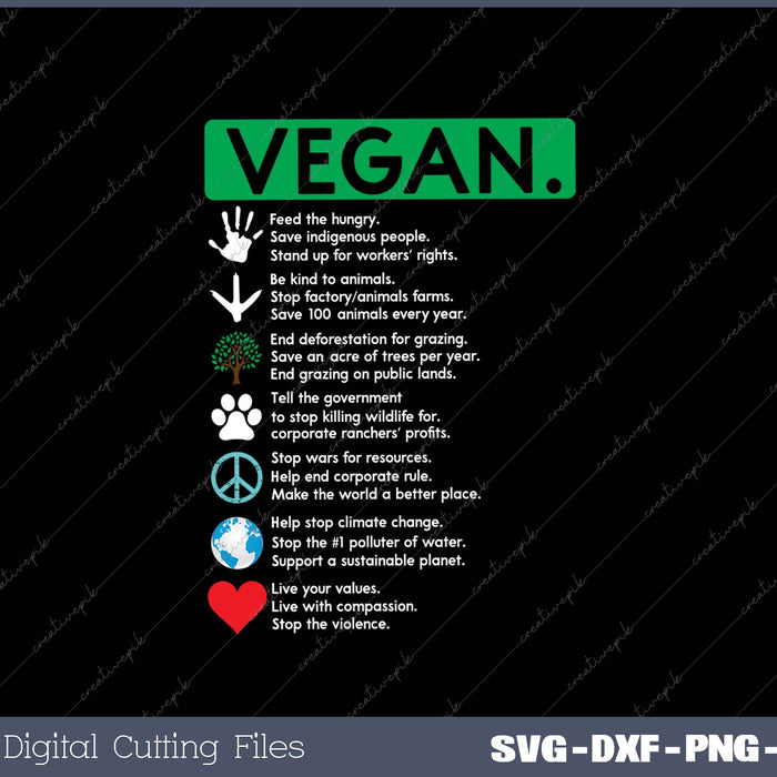 VEGAN SVG PNG Cutting Printable Files