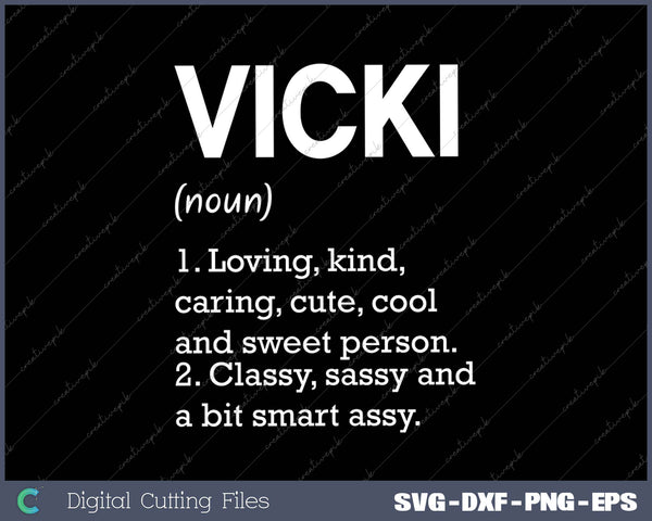 VICKI Definition Personalized Name Funny Birthday Gift Idea 