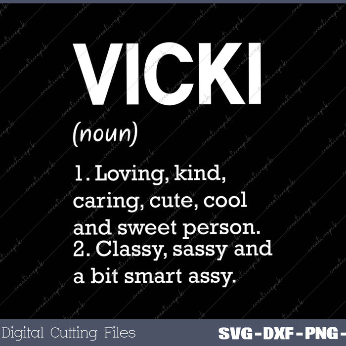 VICKI Definition Personalized Name Funny Birthday Gift Idea 