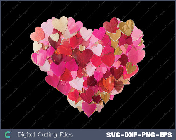 Valentine Day Heart Brushstroke Valentines day SVG PNG Cutting Printable Files