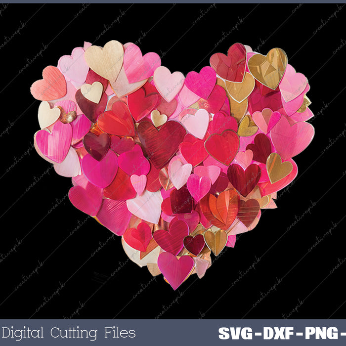 Valentine Day Heart Brushstroke Valentines day SVG PNG Cutting Printable Files