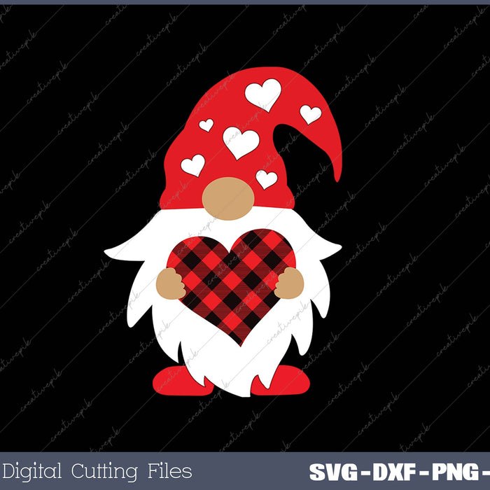 Valentine Gnome SVG PNG Cutting Printable Files