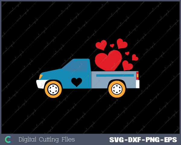 Valentine Truck SVG PNG Cutting Printable Files