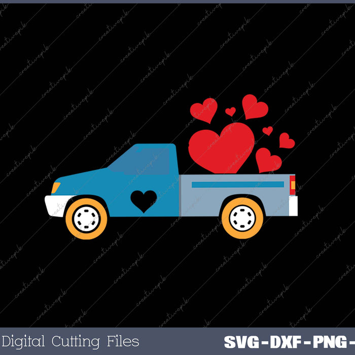 Valentine Truck SVG PNG Cutting Printable Files