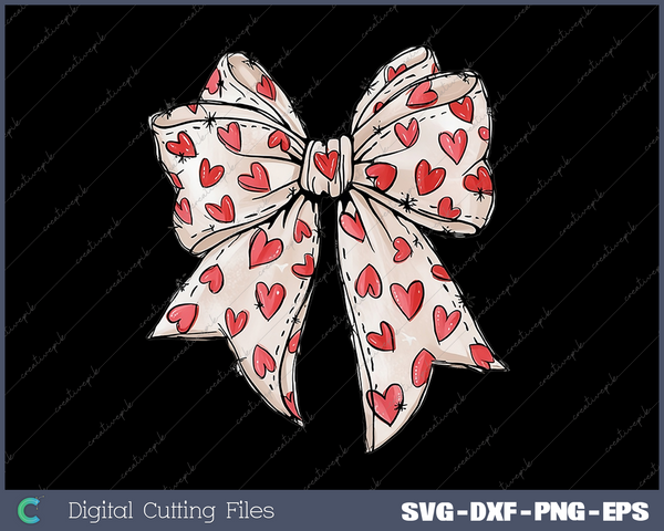 Valentine’s Day Coquette Bow SVG PNG Cutting Printable Files