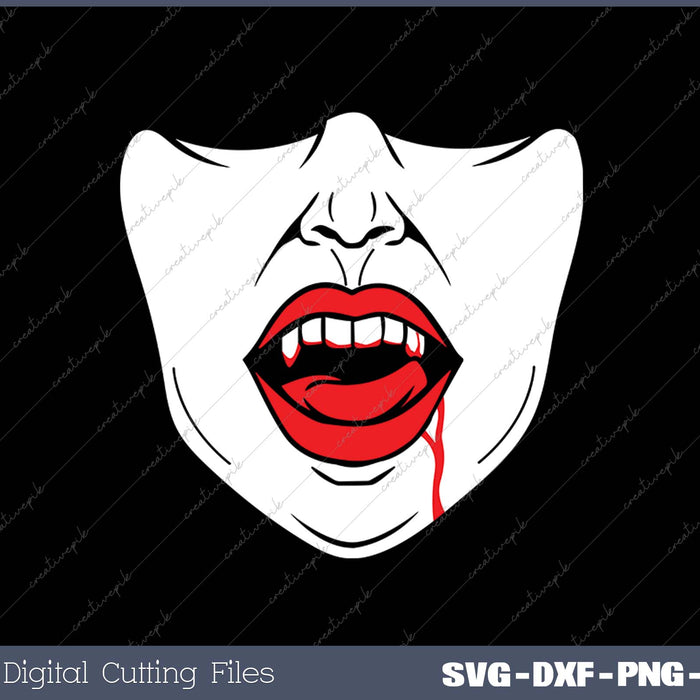 Vampire Lady Face SVG PNG Cutting Printable Files