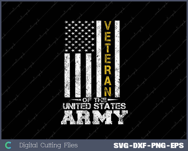 Veteran of United States US Army veteran Gold SVG PNG Cutting Printable Files