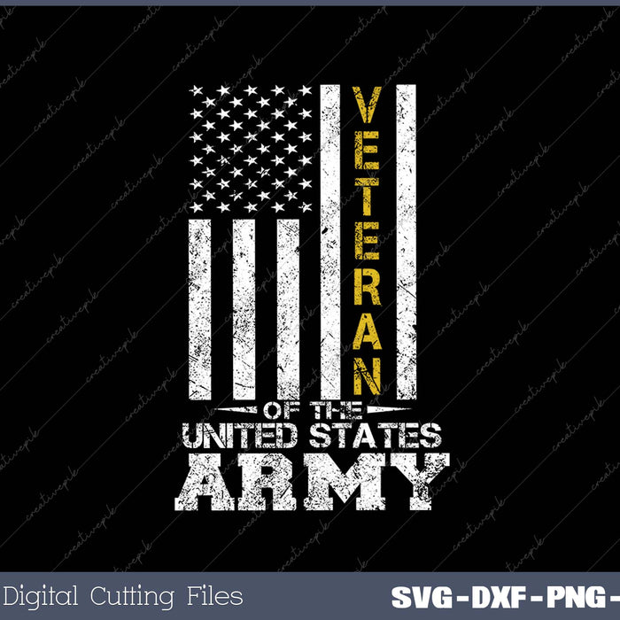 Veteran of United States US Army veteran Gold SVG PNG Cutting Printable Files