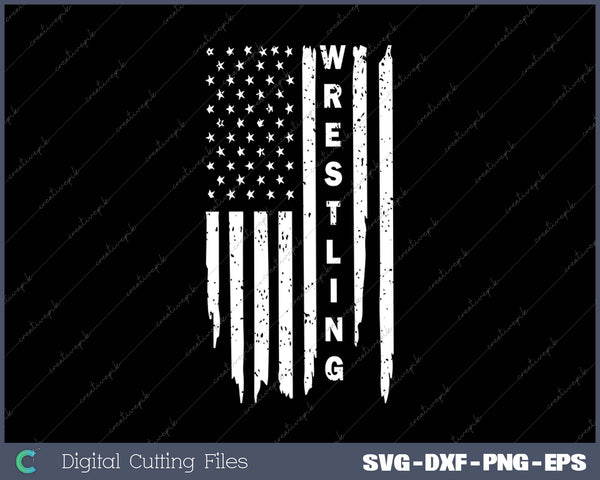 Vintage American Flag Wrestling Quote SVG PNG Cutting Files