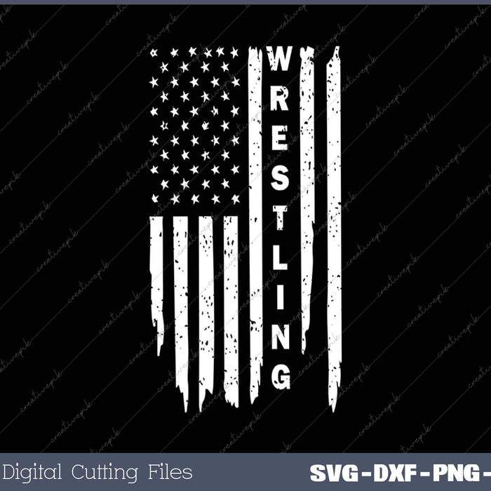 Vintage American Flag Wrestling Quote