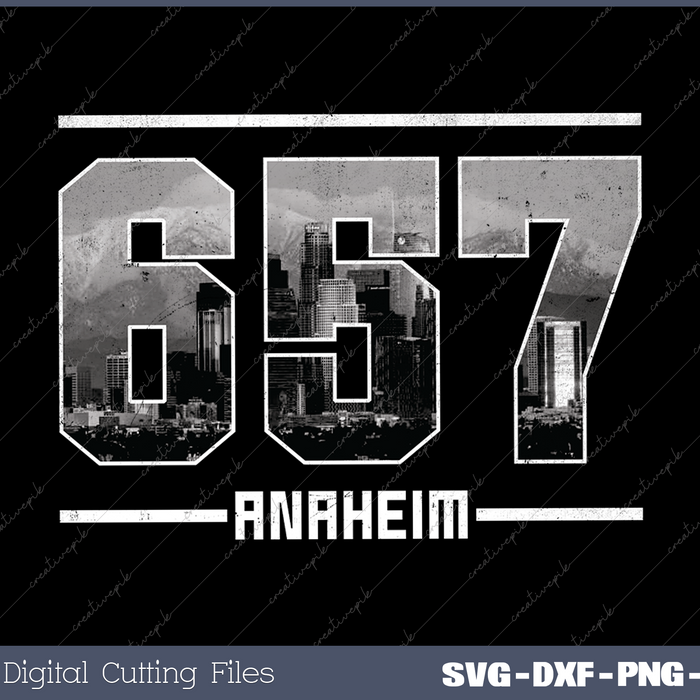 Vintage Anaheim 657 Area Code California Skyline