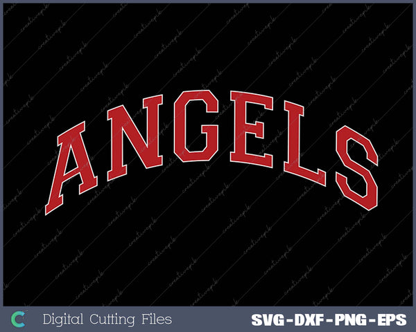 Vintage Angels Sports Name Athletic Text Arch Gift Men Women