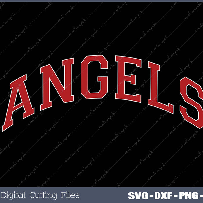 Vintage Angels Sports Name Athletic Text Arch Gift Men Women