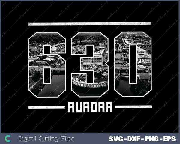 Vintage Aurora 630 Area Code Illinois Skyline