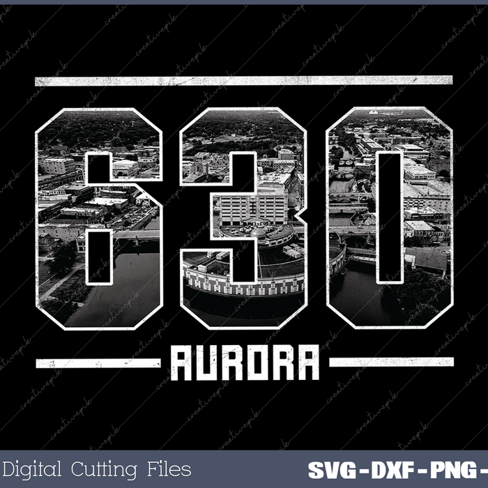Vintage Aurora 630 Area Code Illinois Skyline