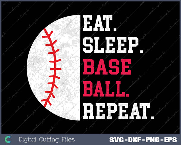 Vintage Baseball Player Eat Sleep Baseball Repeat 