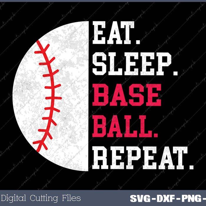 Vintage Baseball Player Eat Sleep Baseball Repeat 