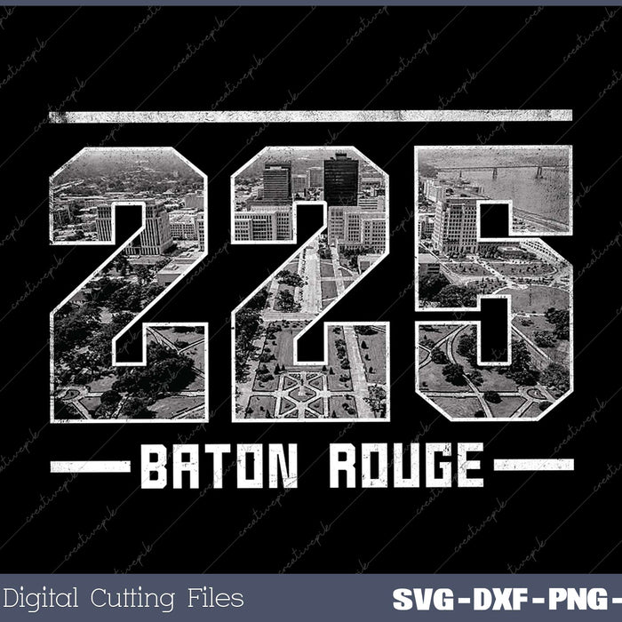 Vintage Baton Rouge 225 Area Code Louisiana Skyline