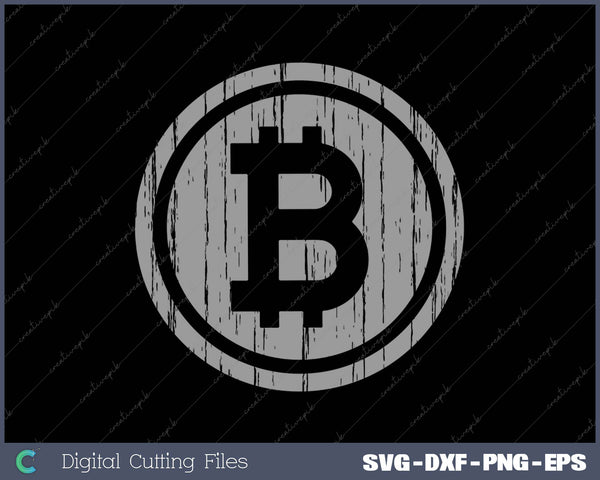 Vintage Bitcoin SVG PNG Cutting Printable Files