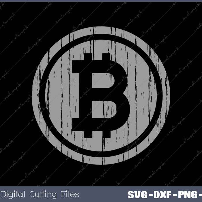 Vintage Bitcoin SVG PNG Cutting Printable Files
