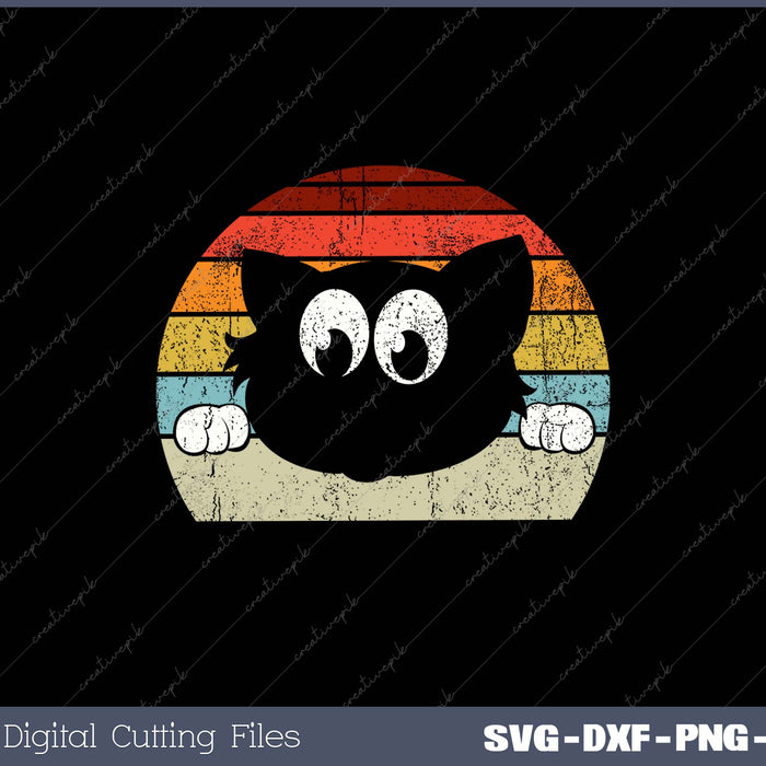 Vintage Black Cat Lover Retro