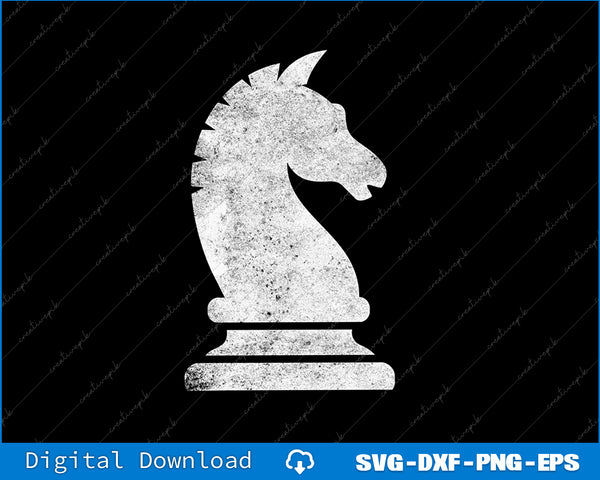 Vintage Chess White Knight Chess Piece Tee SVG PNG Cutting File