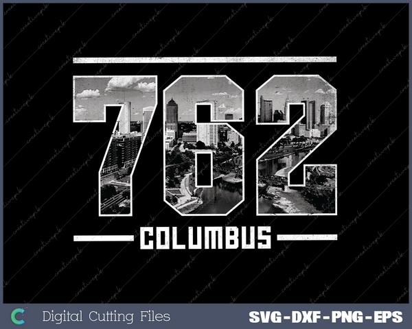 Vintage Columbus 762 Area Code Georgia Skyline