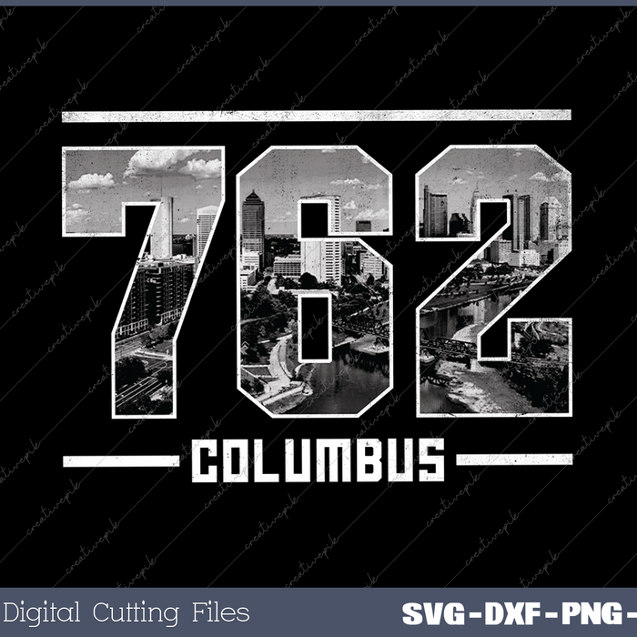 Vintage Columbus 762 Area Code Georgia Skyline