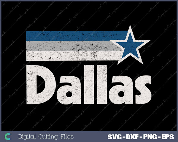 Vintage Dallas Texas City Strong Dallas TX Blue Stripes Star