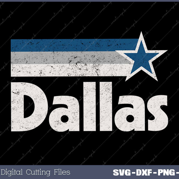 Vintage Dallas Texas City Strong Dallas TX Blue Stripes Star