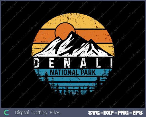 Vintage Denali National Park SVG PNG Cutting Printable Files