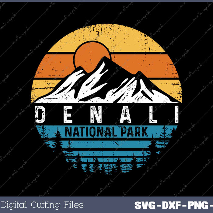 Vintage Denali National Park SVG PNG Cutting Printable Files