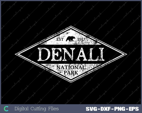 Vintage Denali National Park Alaska SVG PNG Cutting Printable Files