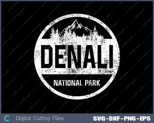 Vintage Denali National Park Alaska Souvenir SVG PNG Cutting Printable Files