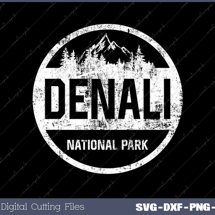 Vintage Denali National Park Alaska Souvenir SVG PNG Cutting Printable Files