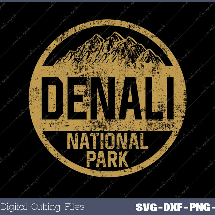 Vintage Denali National Park Alaska Souvenir Retro SVG PNG Cutting Printable Files