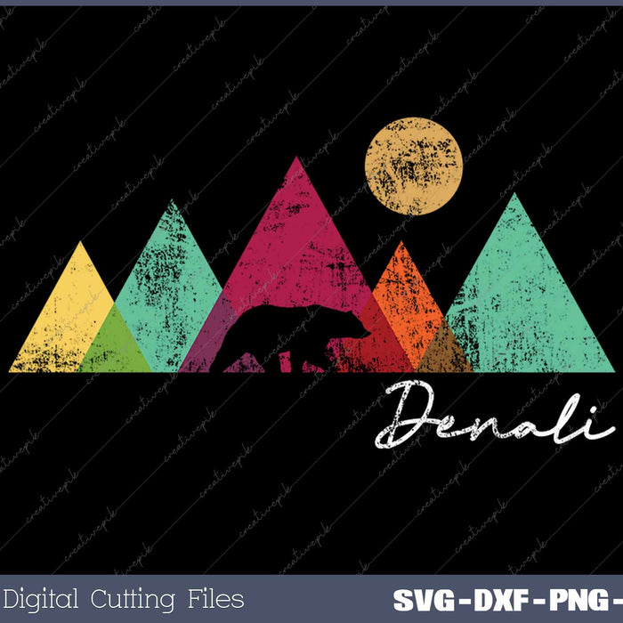 Vintage Denali National Park Retro SVG PNG Cutting Printable Files