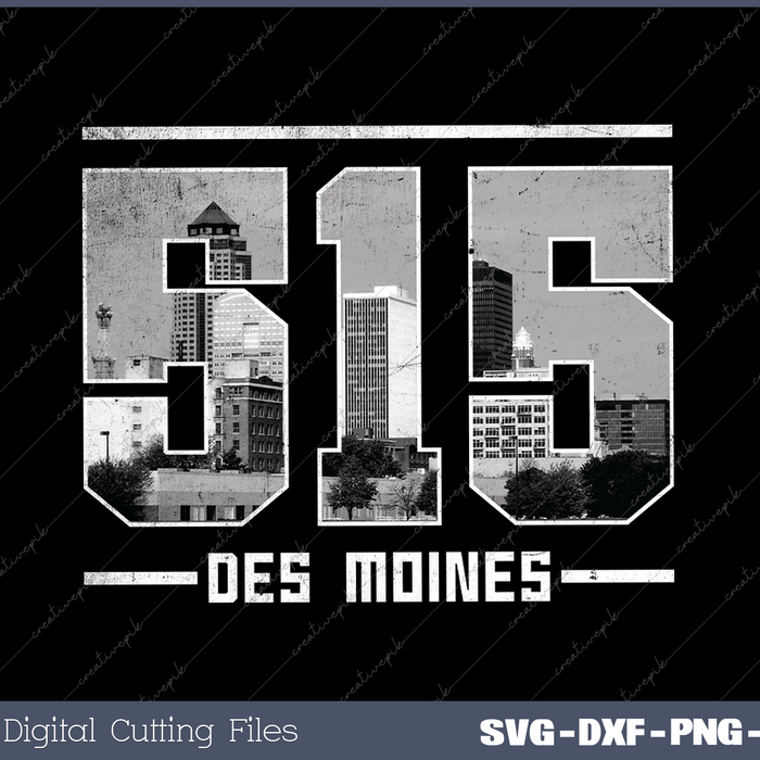 Vintage Des Moines 515 Area Code Iowa Skyline