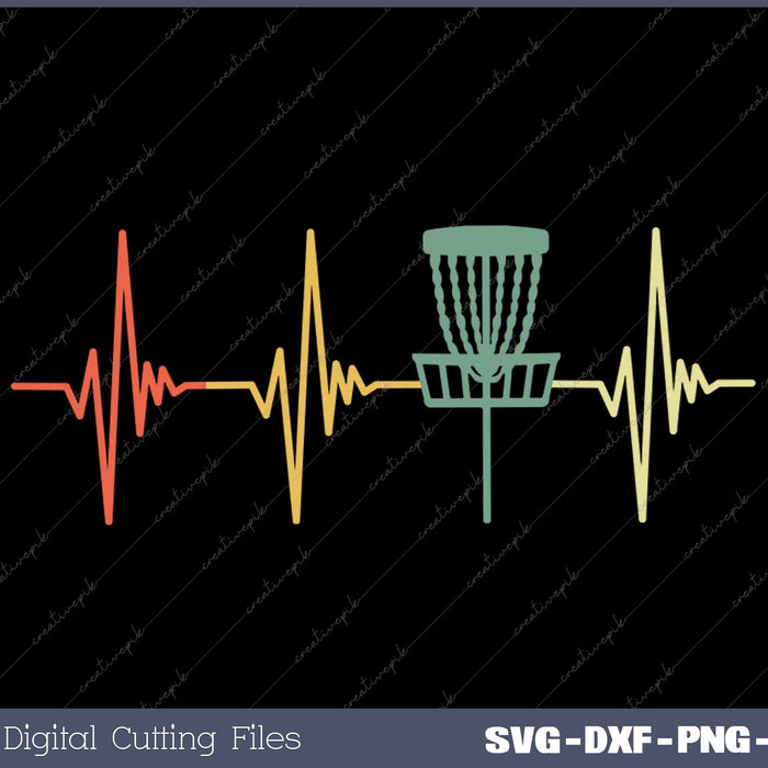 Vintage Disc Golf Retro Heartbeat