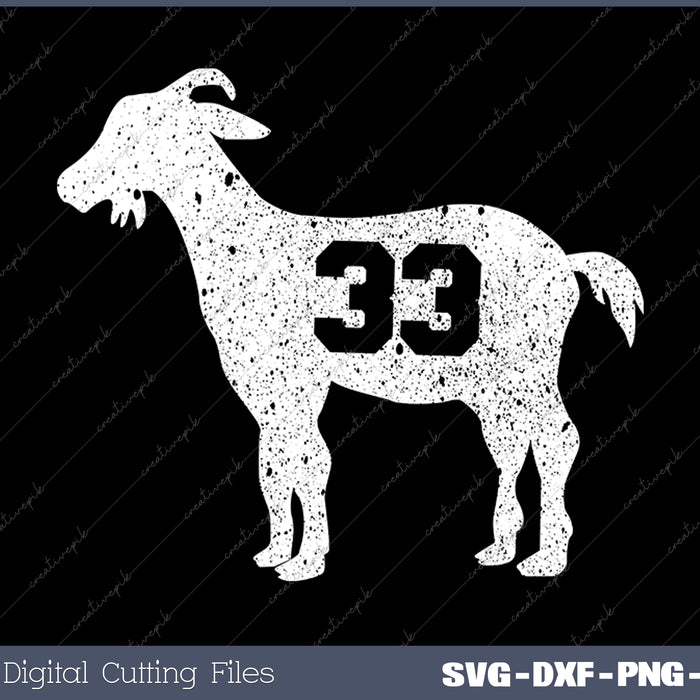 Vintage Distressed GOAT 33 SVG PNG Cutting Printable Files
