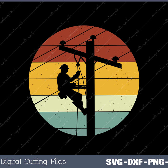 Vintage Distressed Lineman Power Pole Electricians