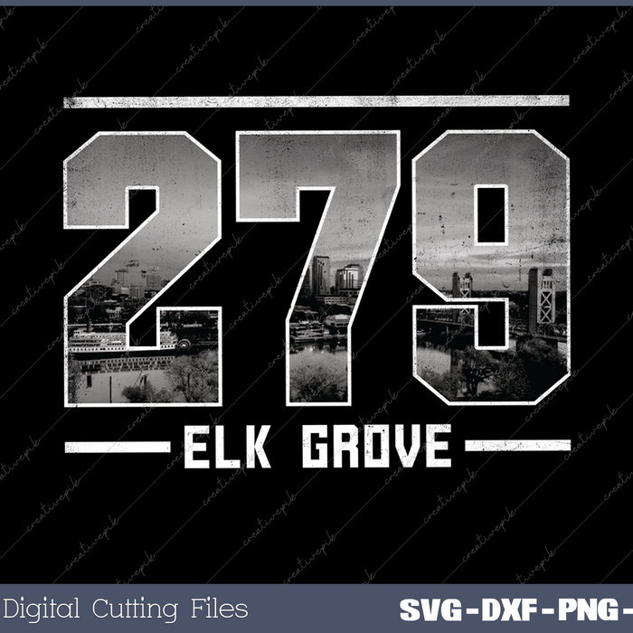 Vintage Elk Grove 279 Area Code California Skyline