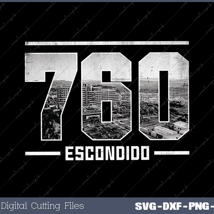 Vintage Escondido 760 Area Code California Skyline