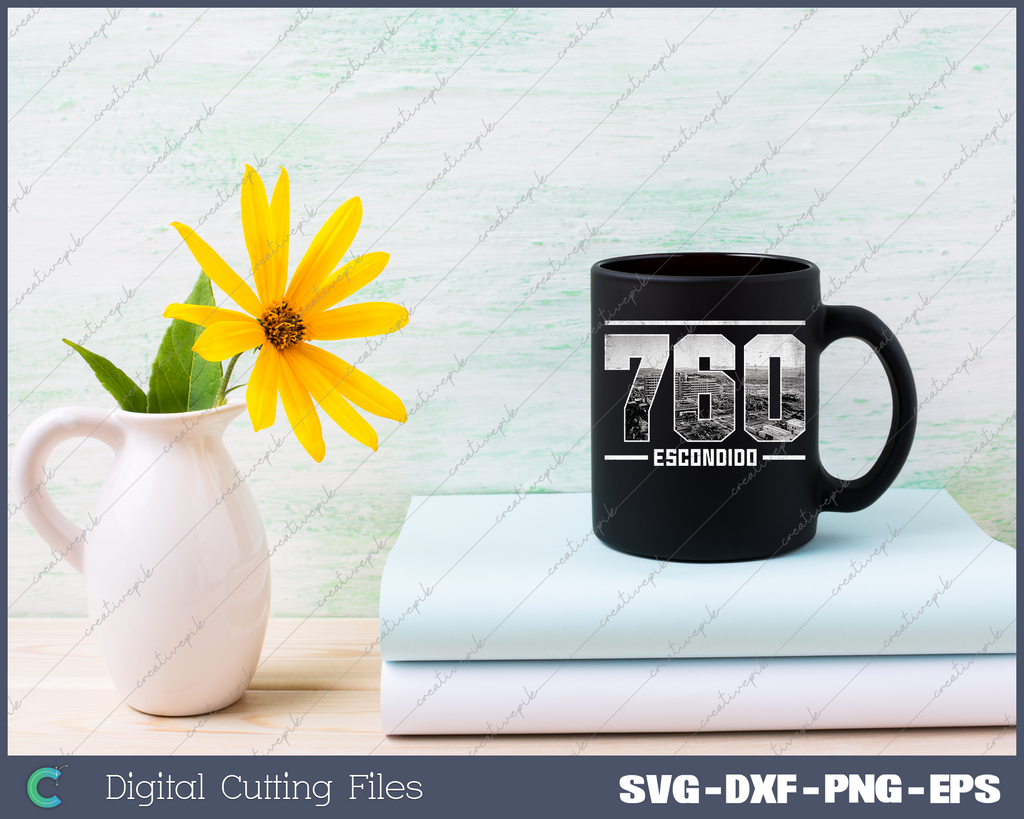 Vintage Escondido 760 Area Code California Skyline SVG PNG Files ...