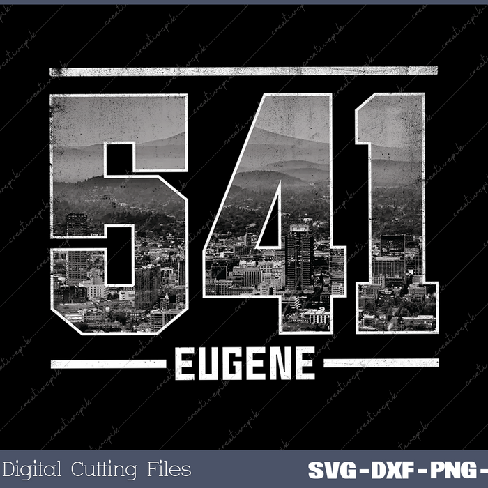Vintage Eugene 541 Area Code Oregon Skyline
