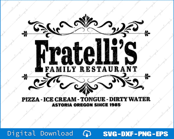 Fratelli's Family Restaurant logo with decorative elements on a white background