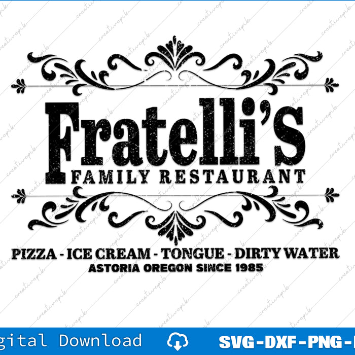 Fratelli's Family Restaurant logo with decorative elements on a white background
