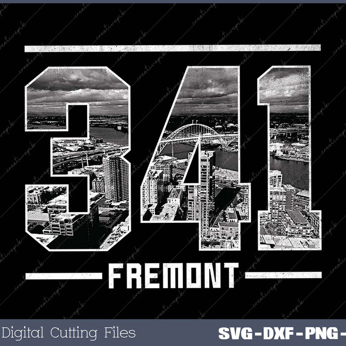 Vintage Fremont 341 Area Code California Skyline